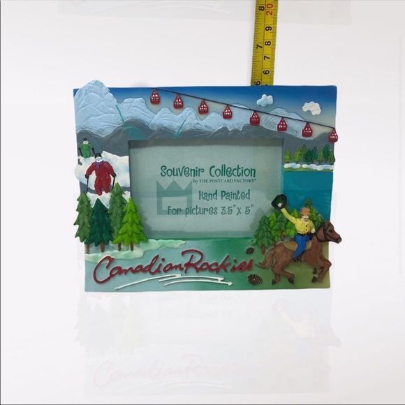 🆕 VINTAGE | Canadian Rockies Hand Painted Picture Frame - Picture 3 of 4